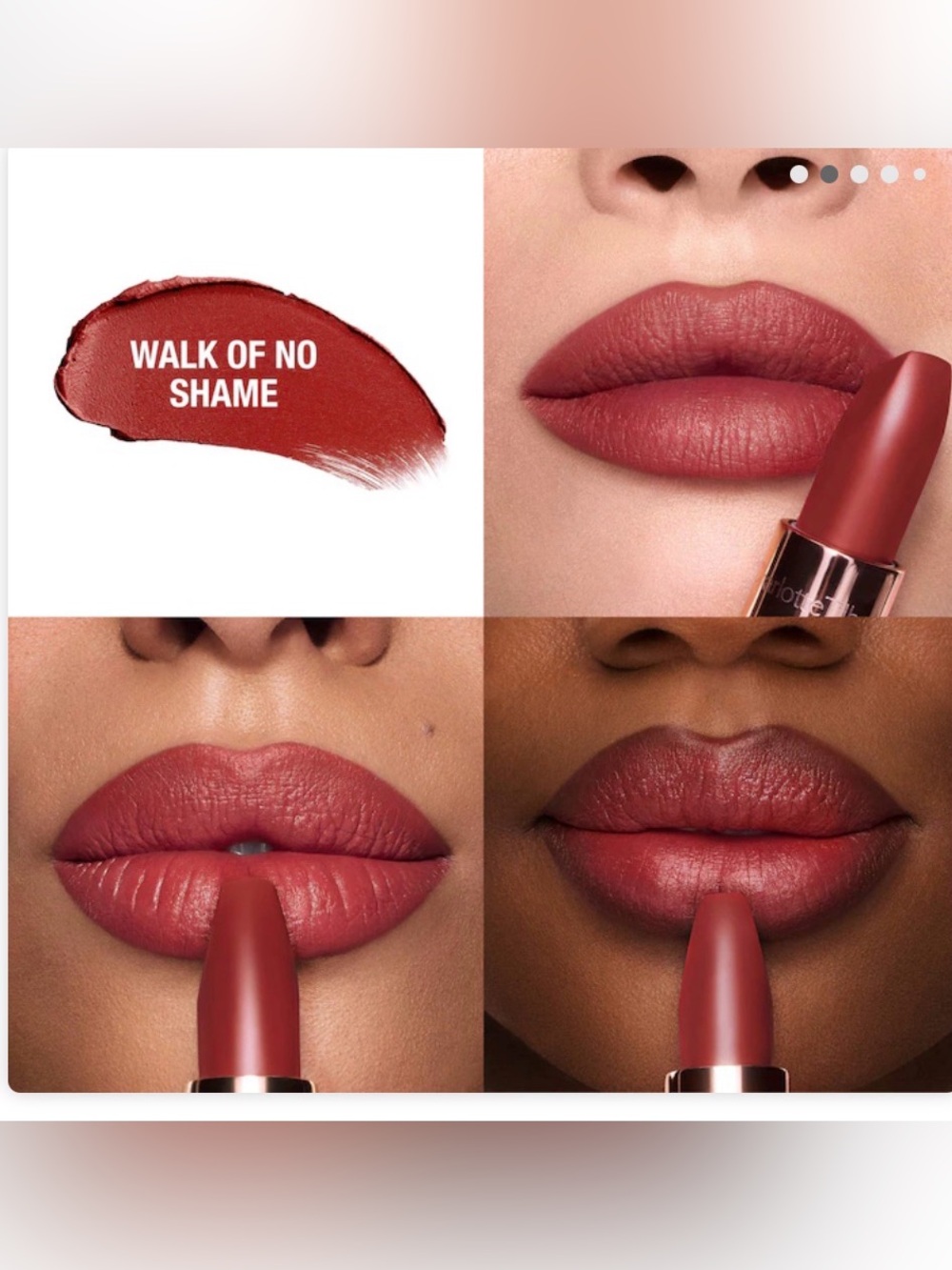 NWT Charlotte Tilbury Matte Lipstick — Walk of No Shame (Warm Rose-Red)